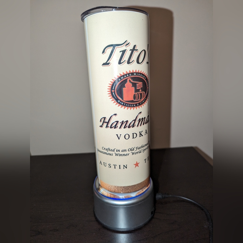 Tito's Vodka label inspired 20 oz Tumbler cup
